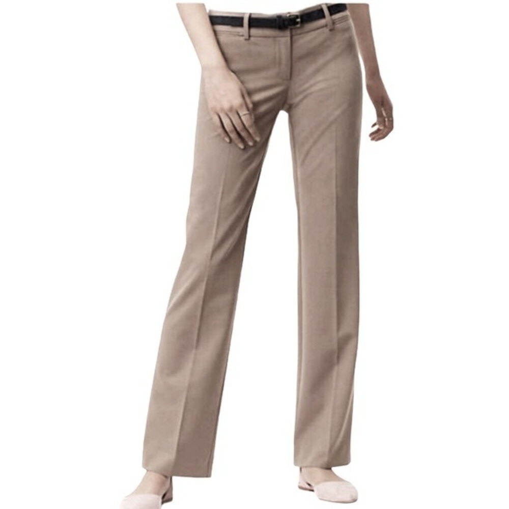 Loft sz 2 tan Marisa boot cut mid rise khaki pants